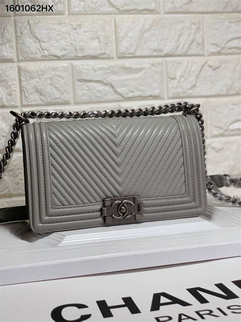 chanel le boy chevron grey|Chanel boy original.